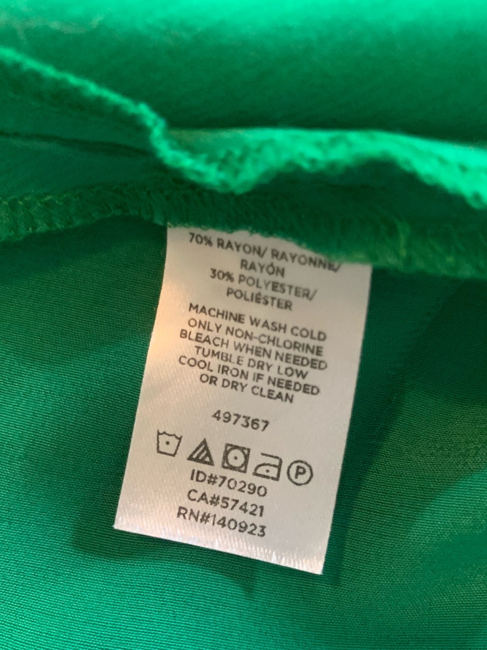 LOFT Emerald Green Wrap Peplum Top, size small - Picture 3 of 3